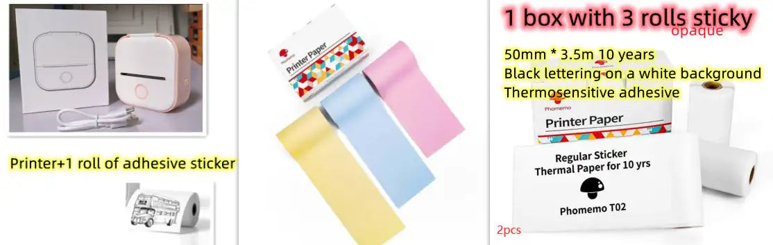 Mini-imprimante portable pour étudiants et amateurs, imprimante d'étiquettes thermique Bluetooth