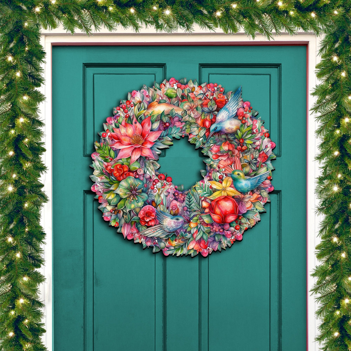 Corona de flores de verano, decoración navideña para puerta de G. Debrekht - Decoración de Pascua de primavera - 8611072H