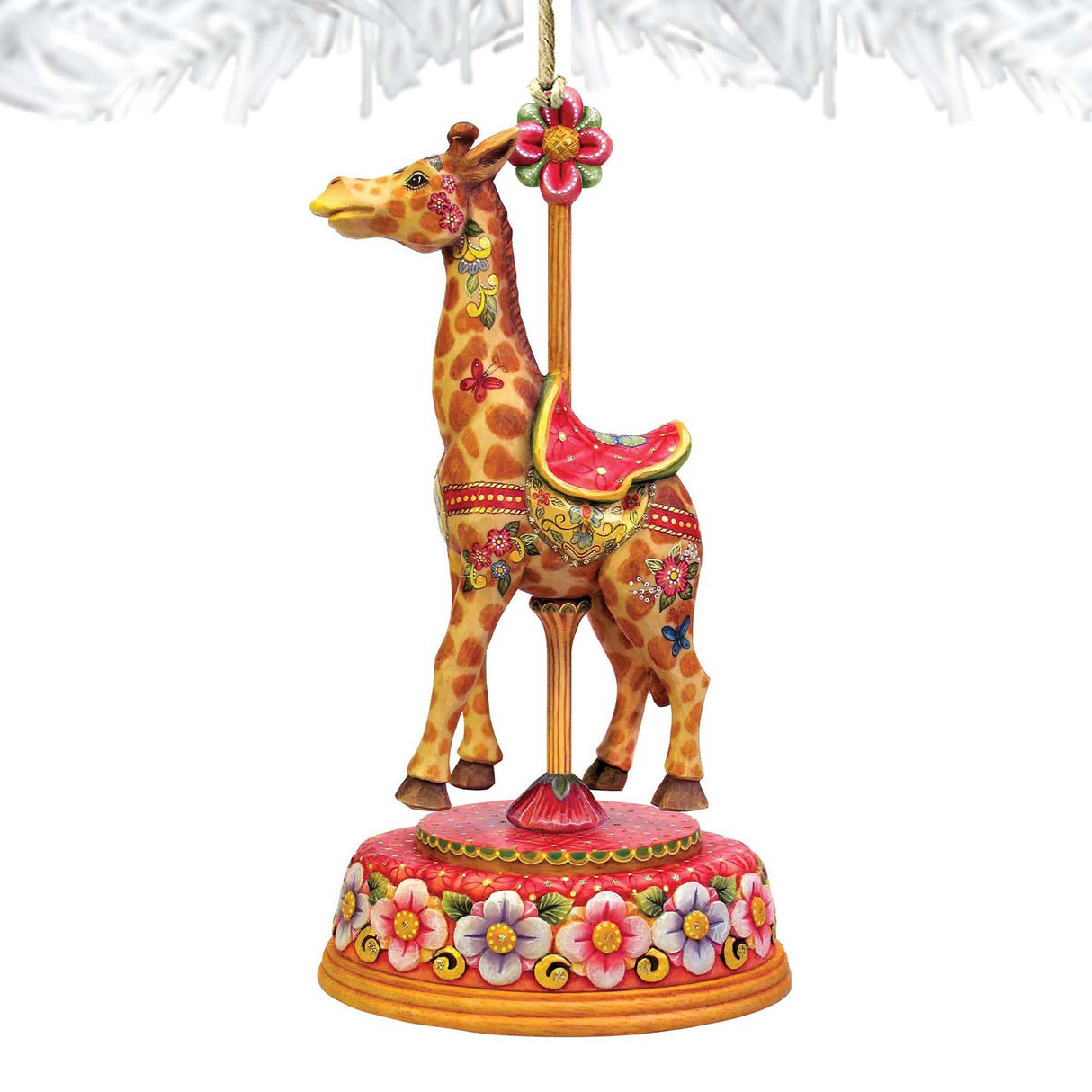Carousel Giraffe Christmas Wooden Ornaments by G. DeBrekht - Carousel Holiday Decor - 8114048