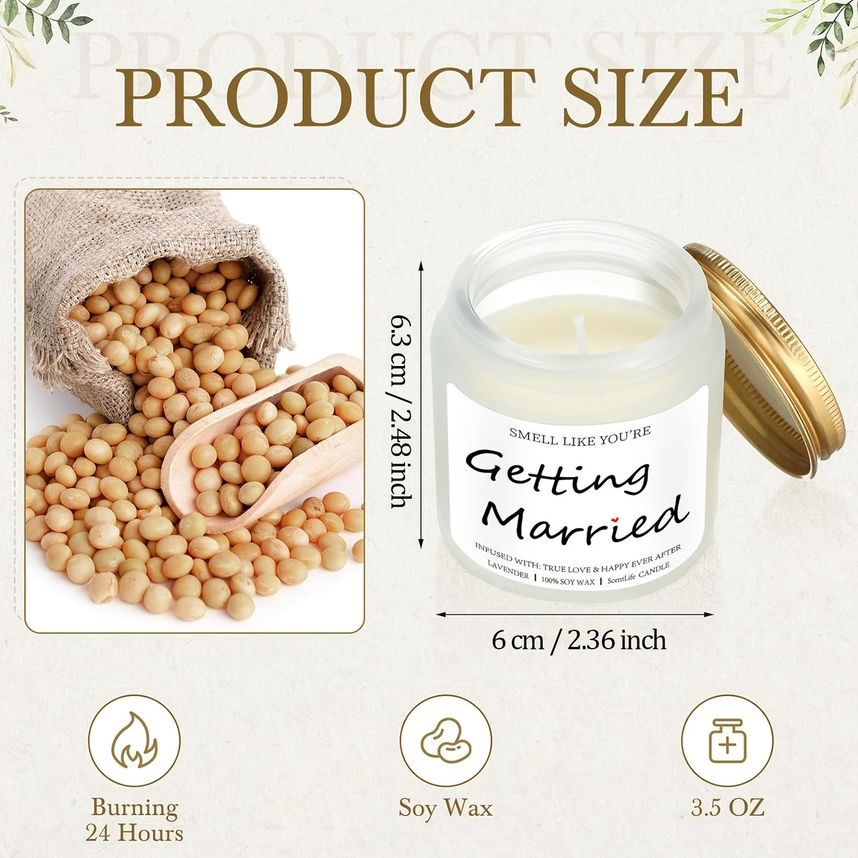 Lavender Bliss Bridal Shower Candle - 3.5oz Soy Wax Scented Candle with True Love & Happy Ever After Aroma, Ideal for Engagement, Bachelorette Party & Wedding Gifts, Infused with Lavender Essence, Wedding Favor Candle|Elegant