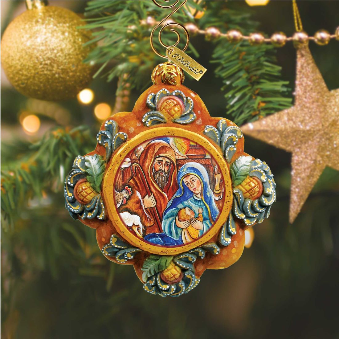 Light of The World Sculpted Hand-Painted Christmas Ornament by G. DeBrekht - Christmas Decor - 6102512