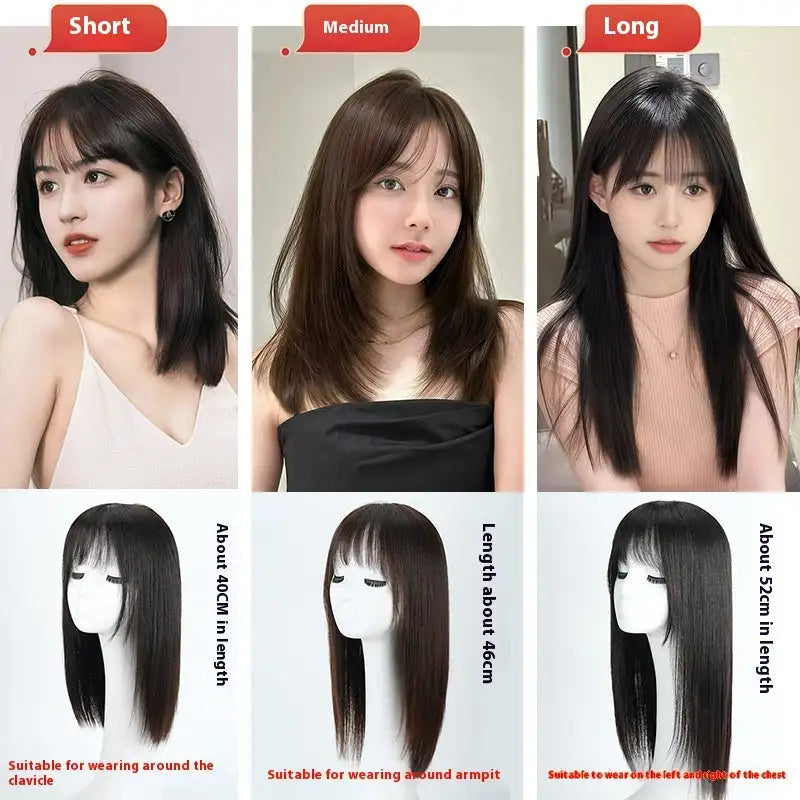 Women's Hand Woven Double Delivery Needle Wig Sheath Real Human Hair Silk Sleeve - Lootquake