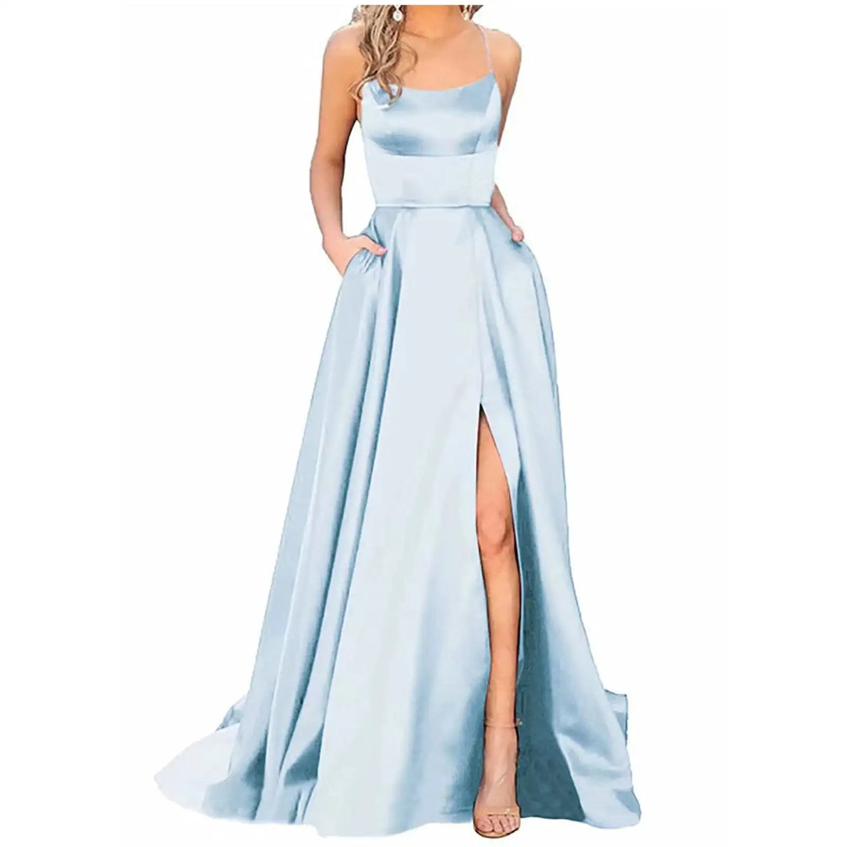Solid Color Long Slimming And Shoulder Hollow Girlfriends Fashion Bridesmaid Party Dress - Lootquake