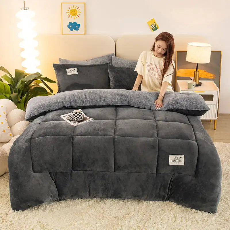 Winter Thermal Coral Fleece Blanket Duvet - Lootquake