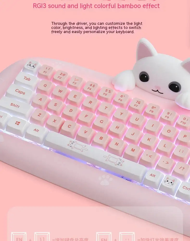 Wireless Bluetooth E-sports Games Cute Mini Office Mechanical Keyboard - Lootquake