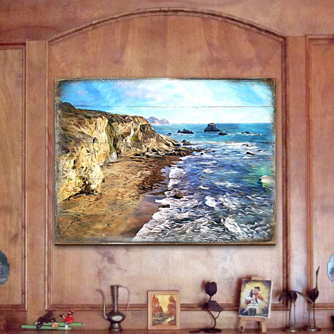 Beach Wood Wooden Coastal Wall Art by Nature Wonders - Coastal Sea-Life Decor - 95272B