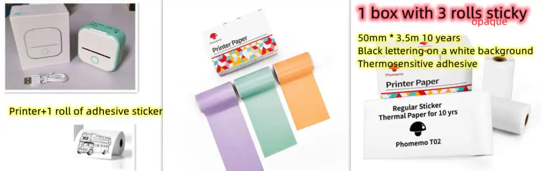 Mini-imprimante portable pour étudiants et amateurs, imprimante d'étiquettes thermique Bluetooth