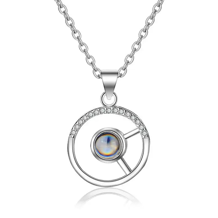 925 Silver Circle Pendant Projection Of Love - Lootquake