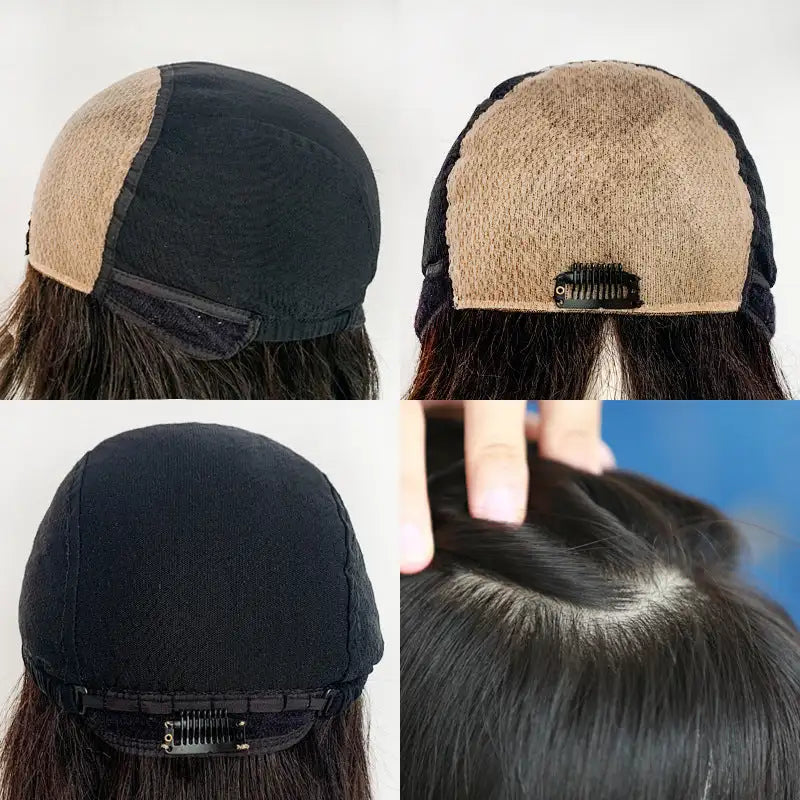 Women's Hand Woven Double Delivery Needle Wig Sheath Real Human Hair Silk Sleeve - Lootquake