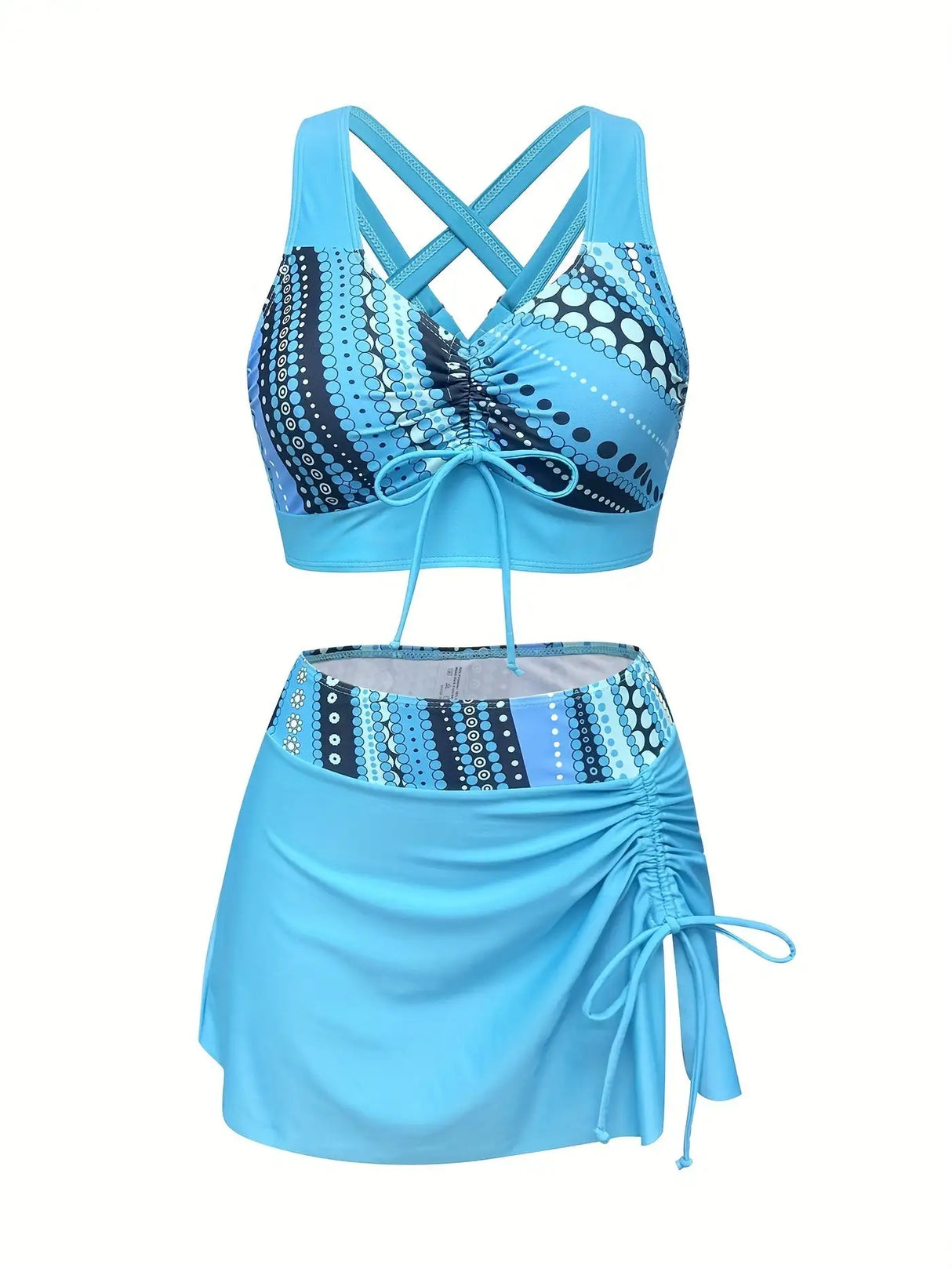 Women's Two-piece Casual Swimsuit P102 Blue - Lootquake