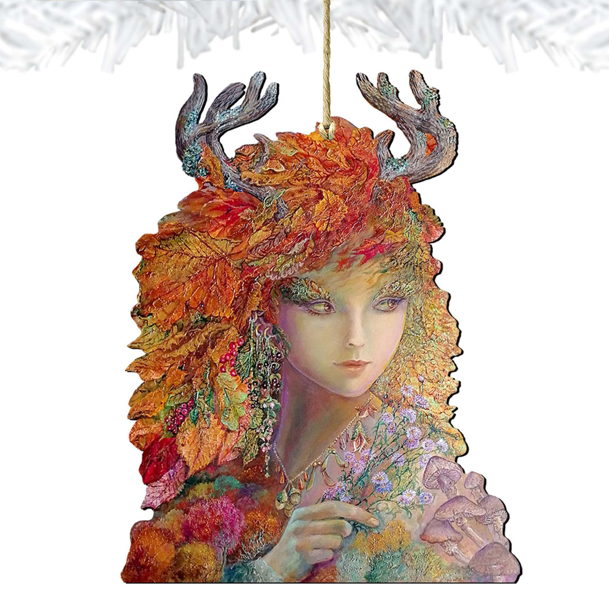 Autumn Wooden Ornaments by Josephine Wall - Thanksgiving Halloween Decor - 845611-JW