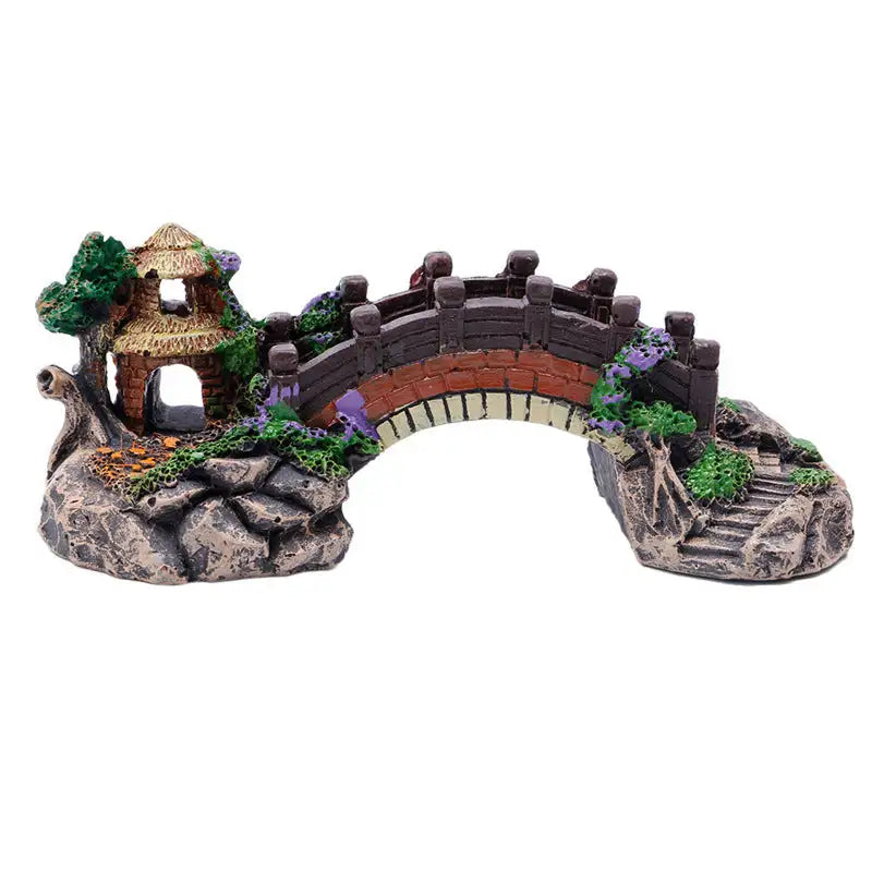 Fish Tank Aquarium Landscape Rockery Fake Bridge Landscaping Decoration Package Fish Globe Decorative Simulation Bridge Rockery Stone - Lootquake