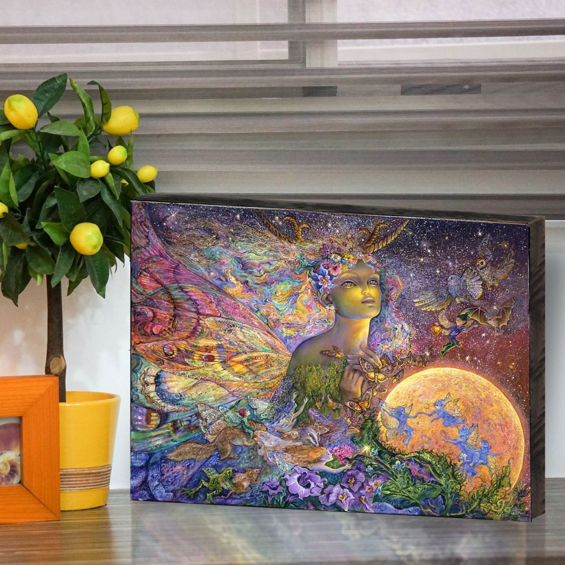 Arte mural de madera Titania Fantasy de Josephine Wall - Decoración de fantasía - 852112-JW