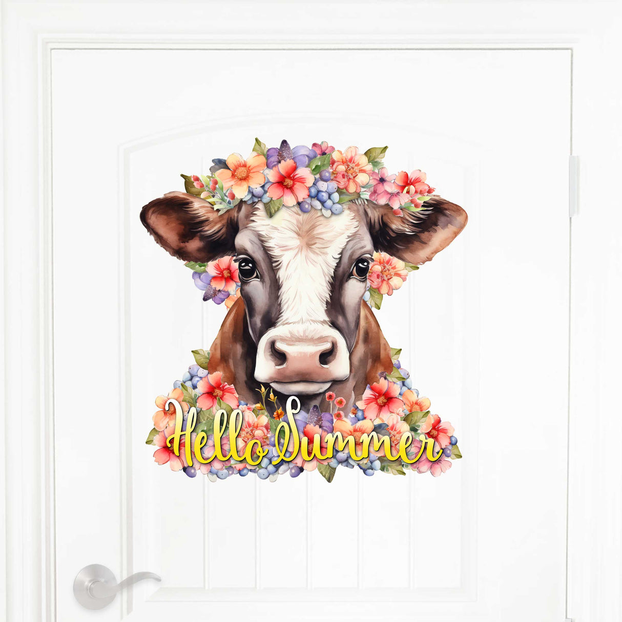 Letrero de bienvenida para puerta de entrada Hola verano Porche delantero Corona de verano Pancarta de entrada principal Flores Letrero de bienvenida - Decoración de porche delantero de madera - 933111H