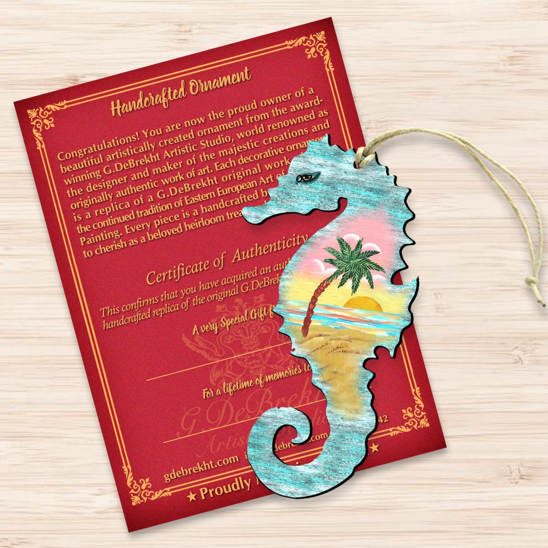 Seahorse Wooden Ornaments by G. DeBrekht - Coastal Holiday Decor - 8198517