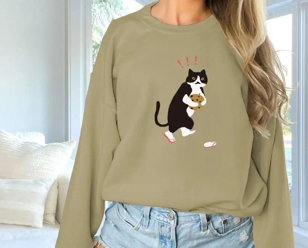 Women's Fashionable Solid Color Printed Long Sleeved Sweatshirt - Lootquake