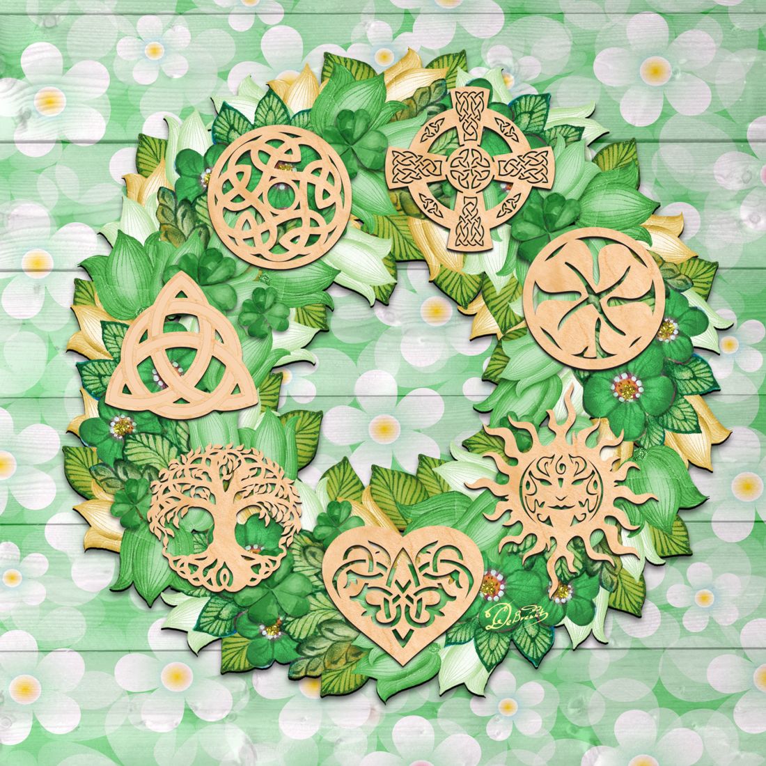 Irish Celtic Wreath Holiday Door Decor by G. DeBrekht - Celtic Decor - 8185319H