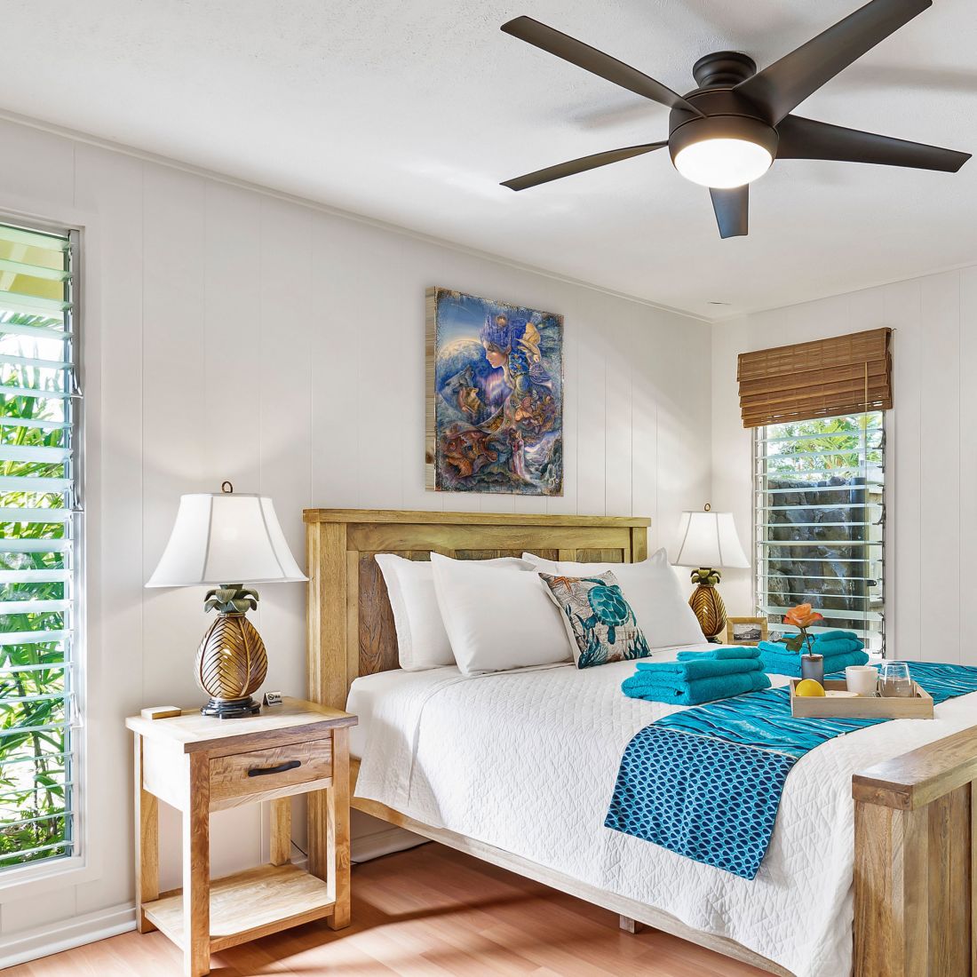 Once in a Blue Moon Fantasy Wooden Wall Art by Josephine Wall - Fantasy Decor - 852122-JW