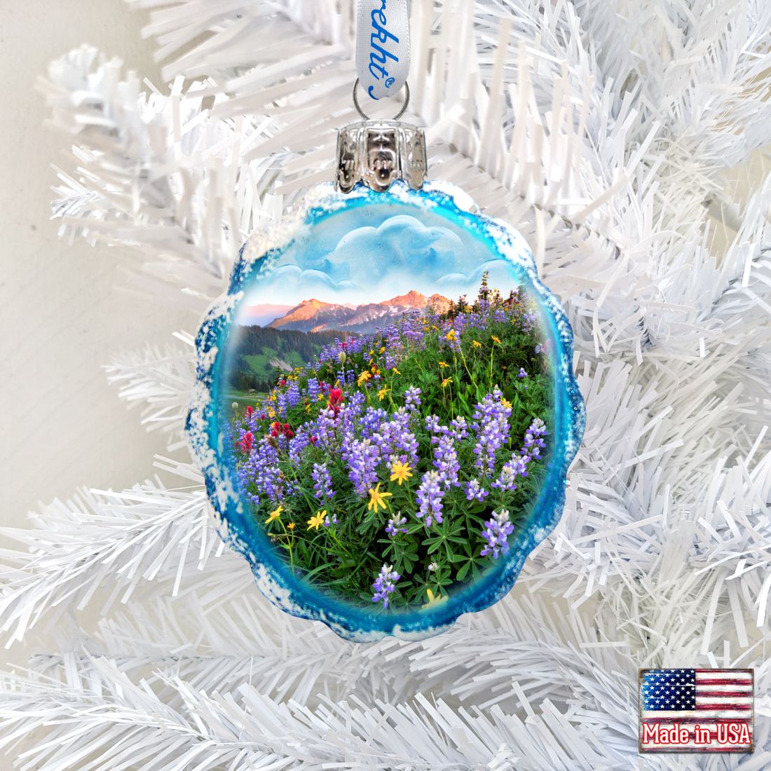Mountain Flowers Mercury Glass Ornament by G. DeBrekht - Wildlife Holiday Decor - 773036