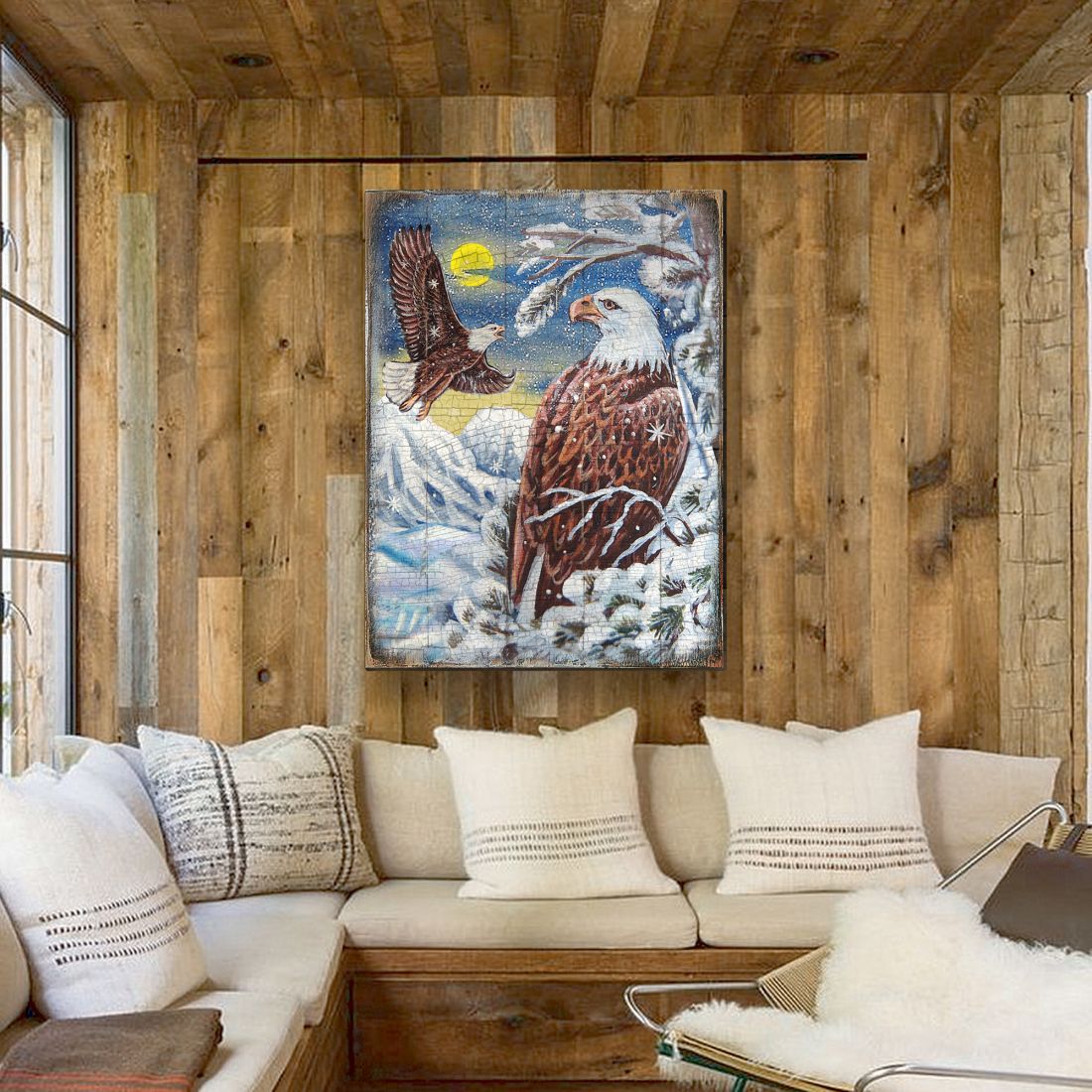 Eagle Art Wooden Wall Art by Nature Wonders - Nature Wildlife Decor - 95219B