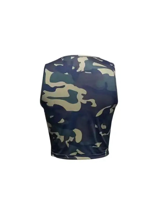 Ladies' Camouflage Chest Hollow Out Fashionable Slimming Camisole Vest - Lootquake