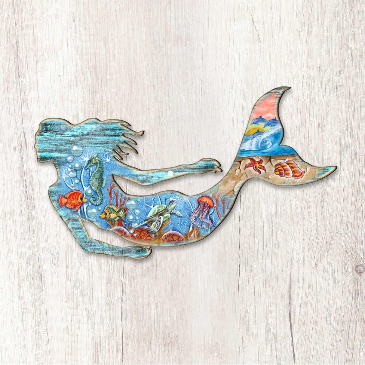 Decoración rústica de sirena para puerta de G. DeBrekht - Decoración costera navideña - 81985142H