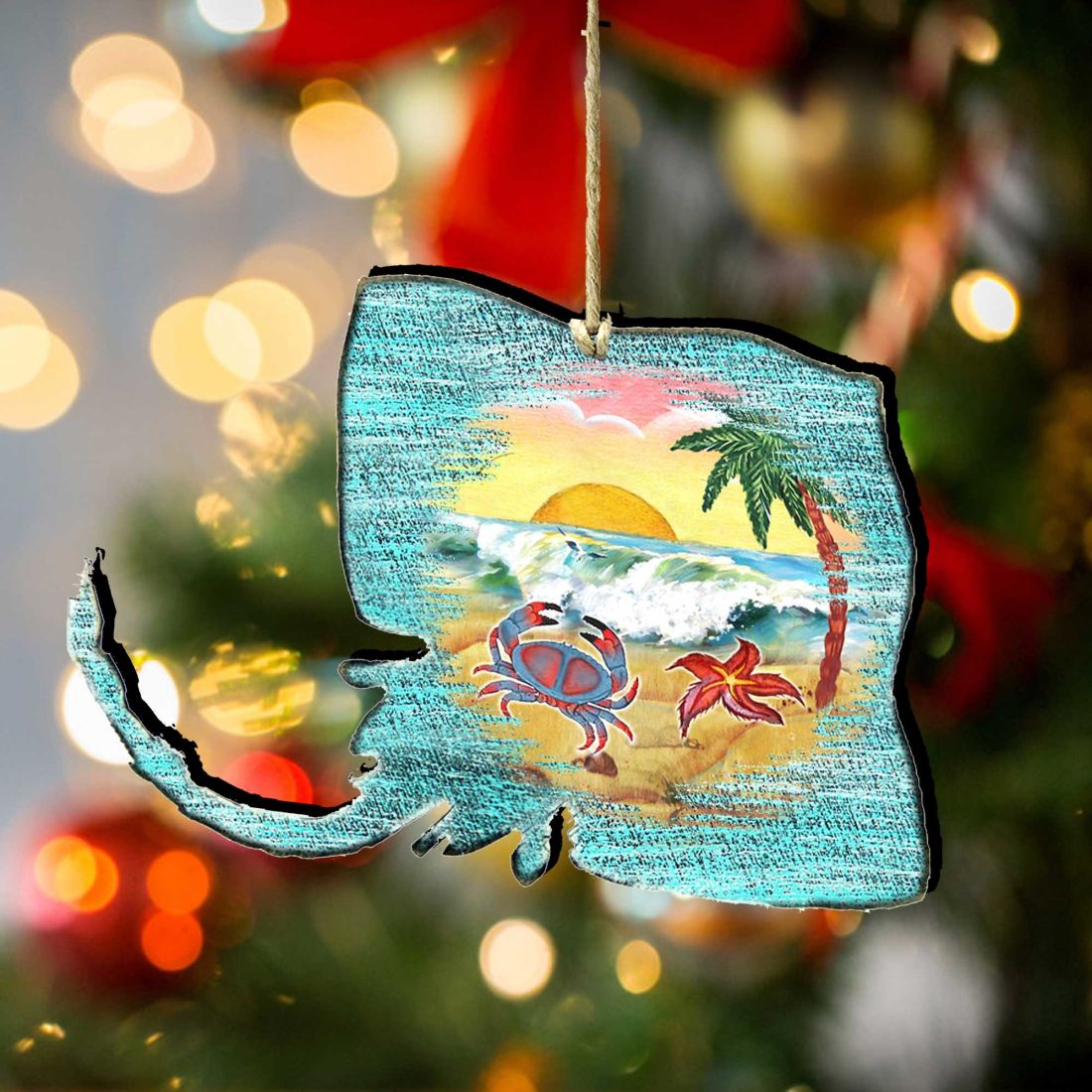 Adornos de madera de raya de G. DeBrekht - Decoración navideña costera - 8198530