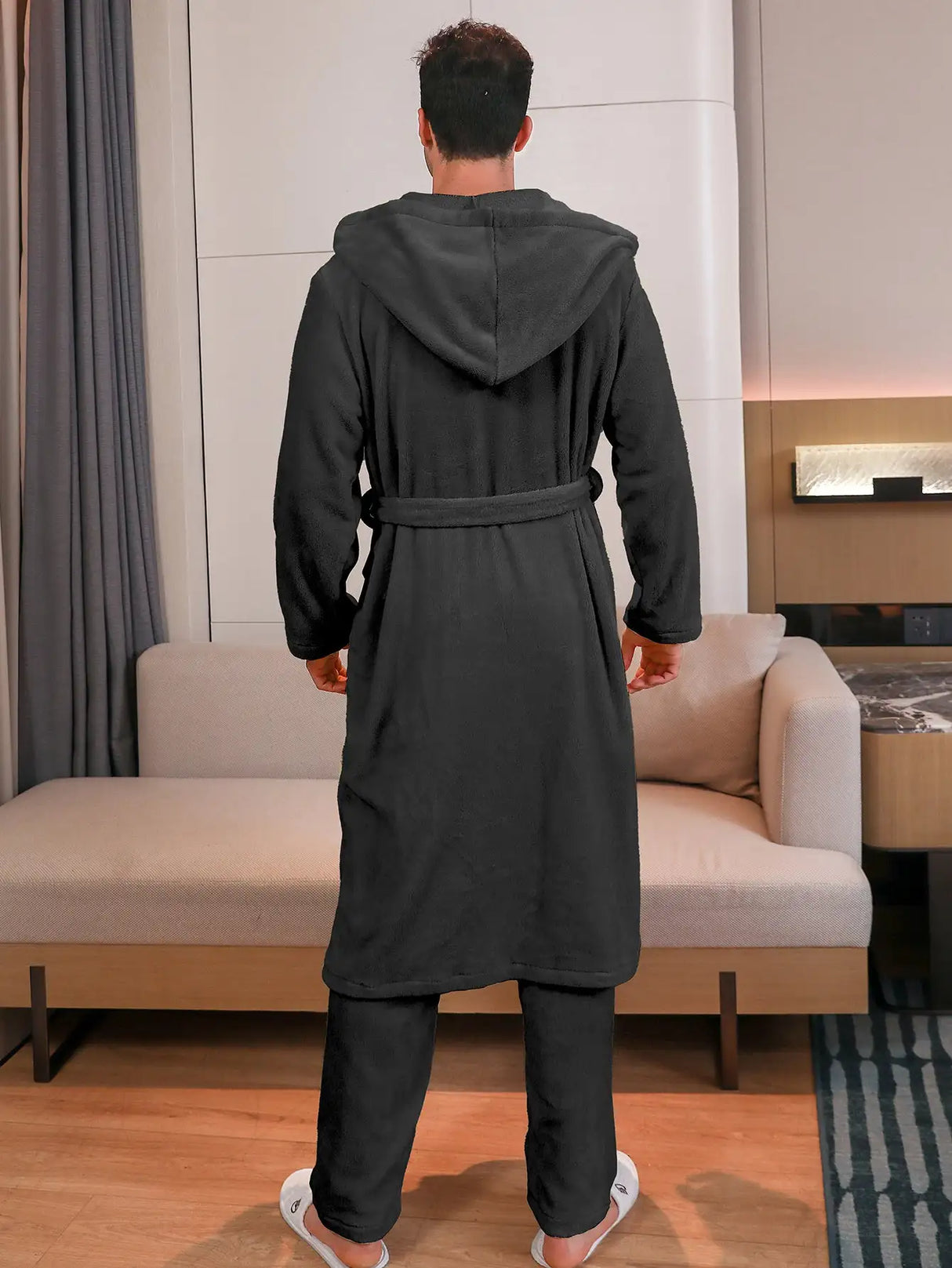 Polyester Long Sleeve Trousers Men's Pajama Set - Lootquake