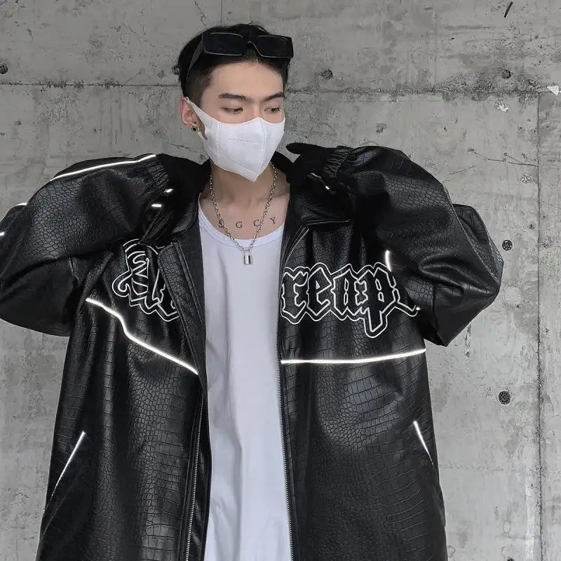 High Street Locomotive PU Snake Skin Pattern Overalls - Lootquake