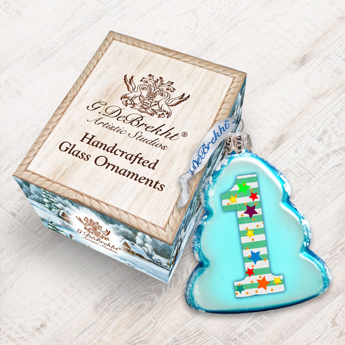 1 mini adorno de vidrio de mercurio de G. Debrekht - Decoración infantil Love Family - 770001