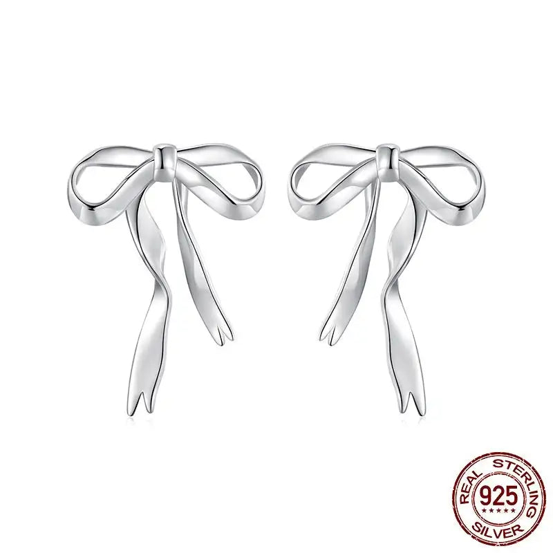 Elegant Ribbon Bow Stud Earrings Women - Lootquake