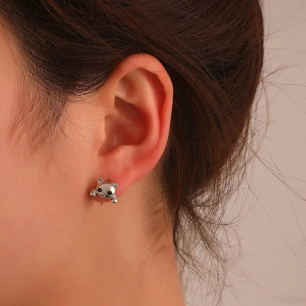 European And American Cute Cat Retro Fashion Minority Design Simple Cute Animal Earrings For Women - Lootquake