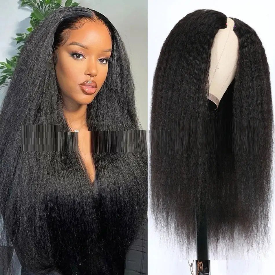 Lace Free Mechanism Yaki Straight Pure Human Wig - Lootquake