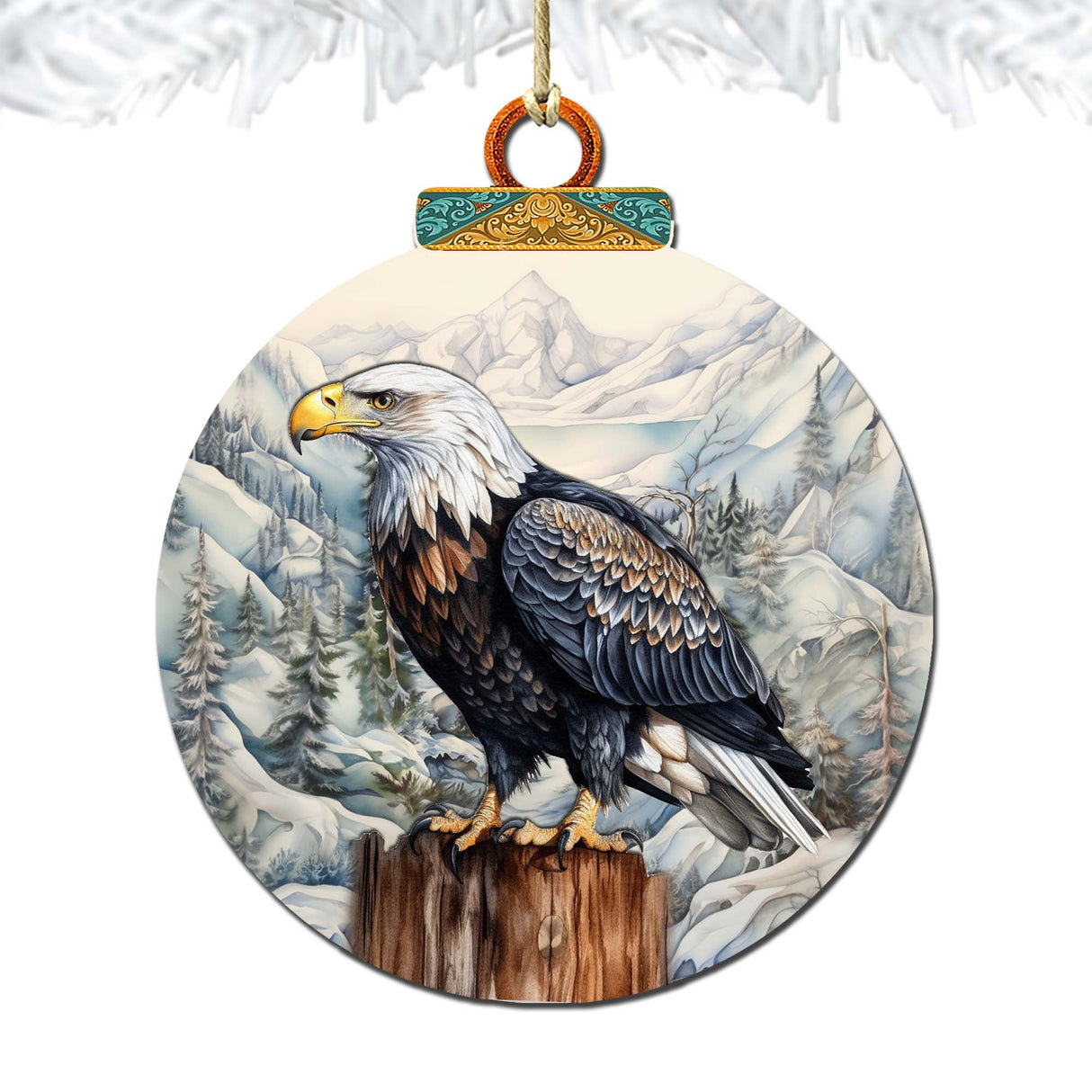 Bald Eagle Majesty Wooden Ornaments by G.Debrekht - Wildlife Holiday Decor - 870059