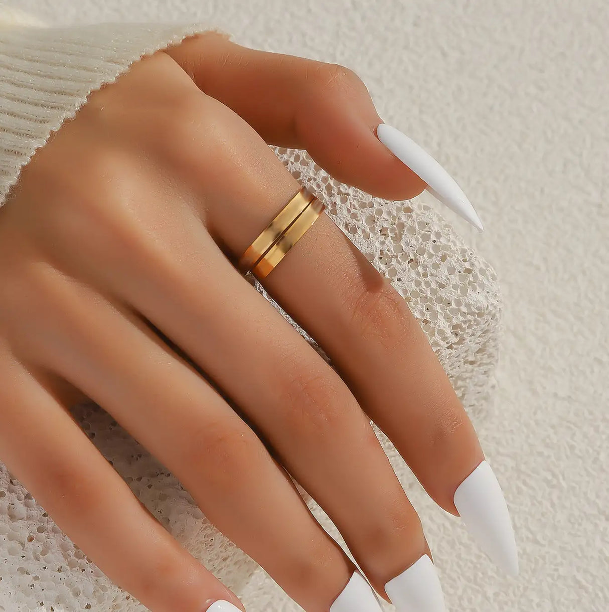 Design Titanium Steel Cross Open Adjustable Ring - Lootquake