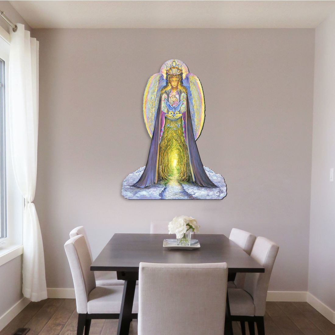 Letrero navideño para jardín "El ángel y el pájaro azul" de Josephine Wall - Decoración navideña - 845623F-JW