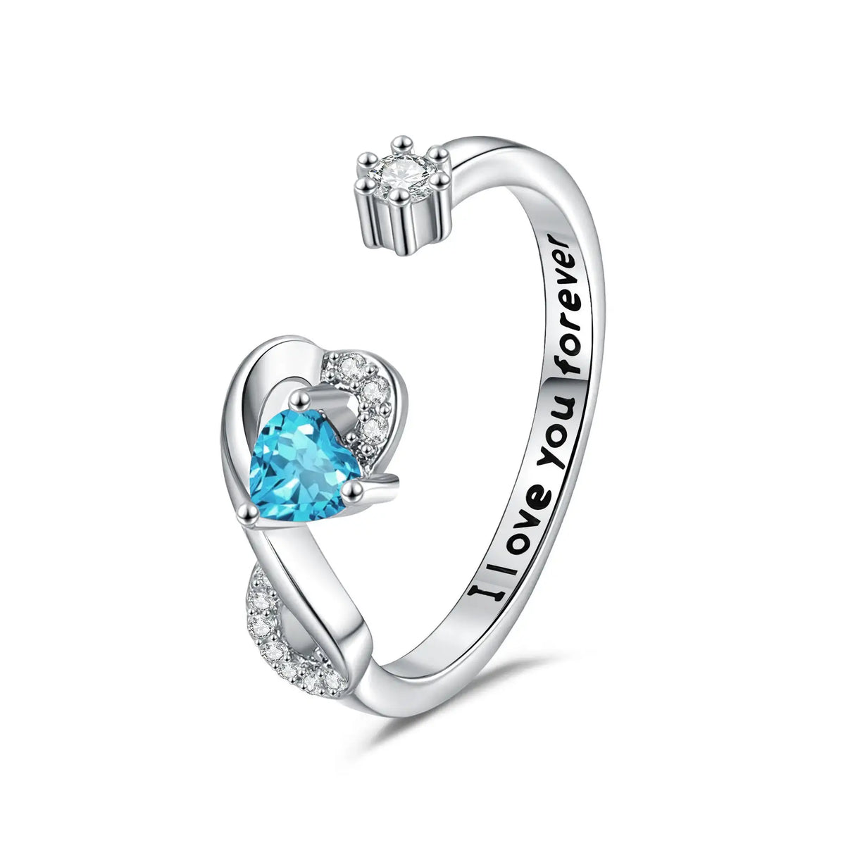 Heart-shaped Birthstone Women's Ring Fashion - Lootquake