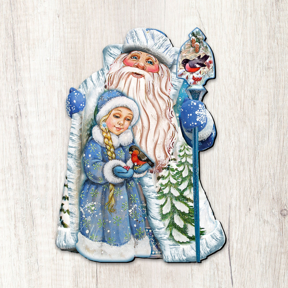 Decoración navideña para puerta de Papá Noel con niña de G. DeBrekht - Decoración navideña de Papá Noel y muñeco de nieve - 8111410H