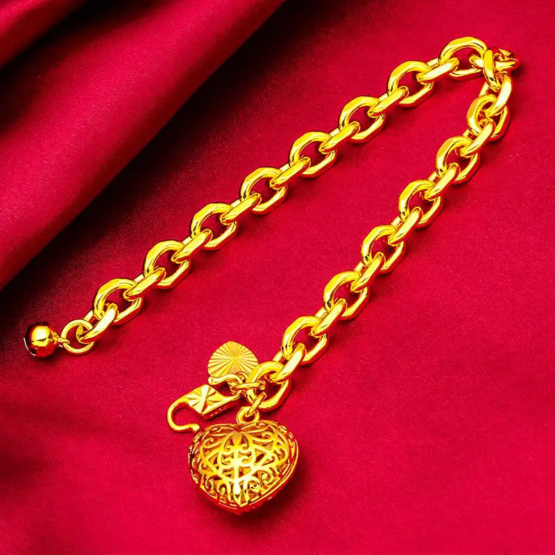 Vietnam Placer Gold Women's Heart Bracelet - Lootquake