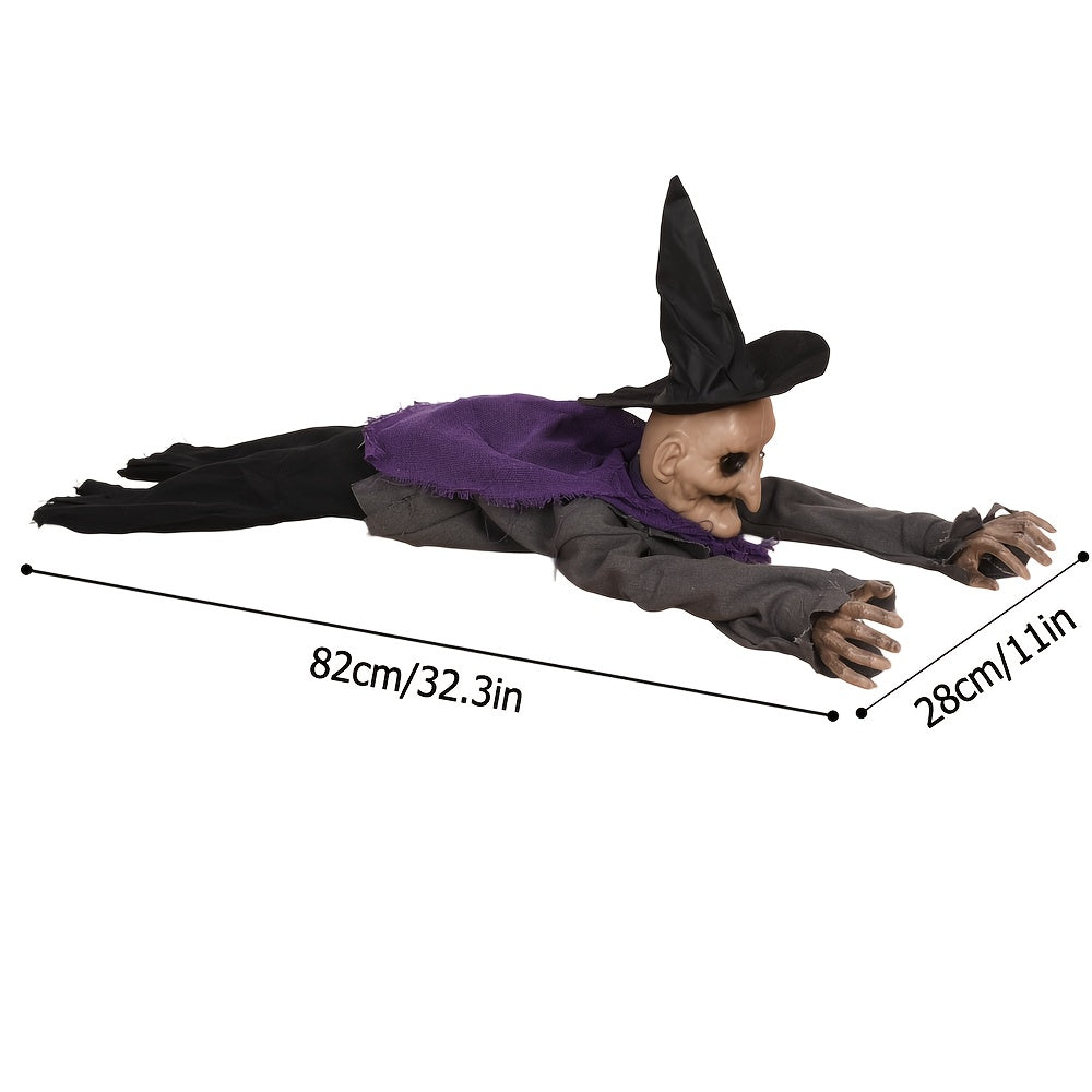 NNETM Witch Skeleton Halloween Crawling Prop with Lights