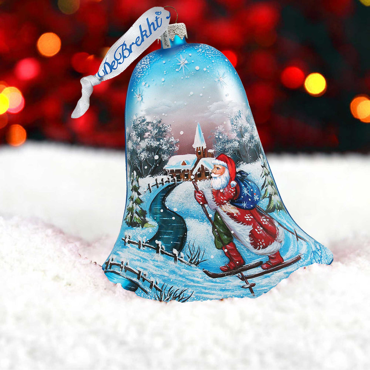 Sledging Santa Ball Glass Ornament by G. DeBrekht - 73442