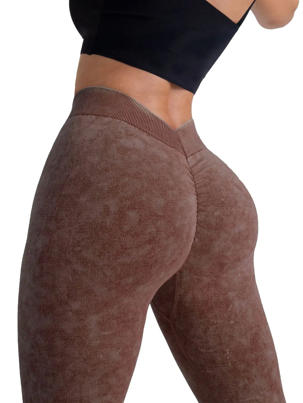 4 Pieces Scrunch Butt Lifting Workout V Back Leggings - Lootquake