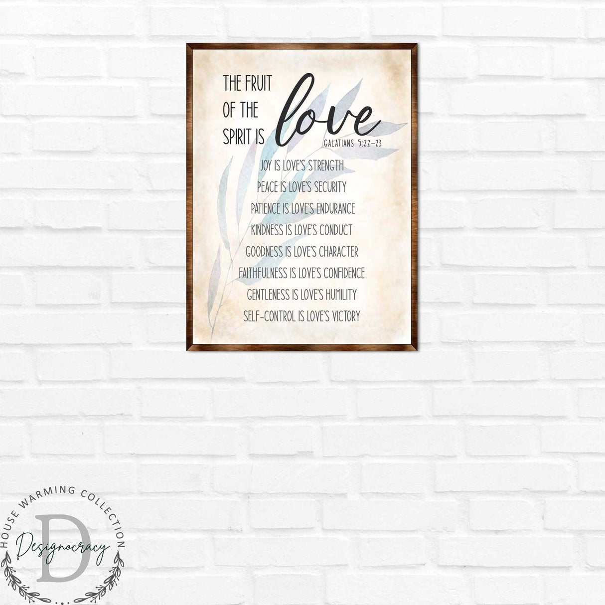 Letrero del Fruto del Espíritu - Letrero cristiano de madera - Letrero con versículo - Gálatas 5:22 - Regalo para inauguración de la casa - Letrero bíblico - Letrero bíblico - 310347