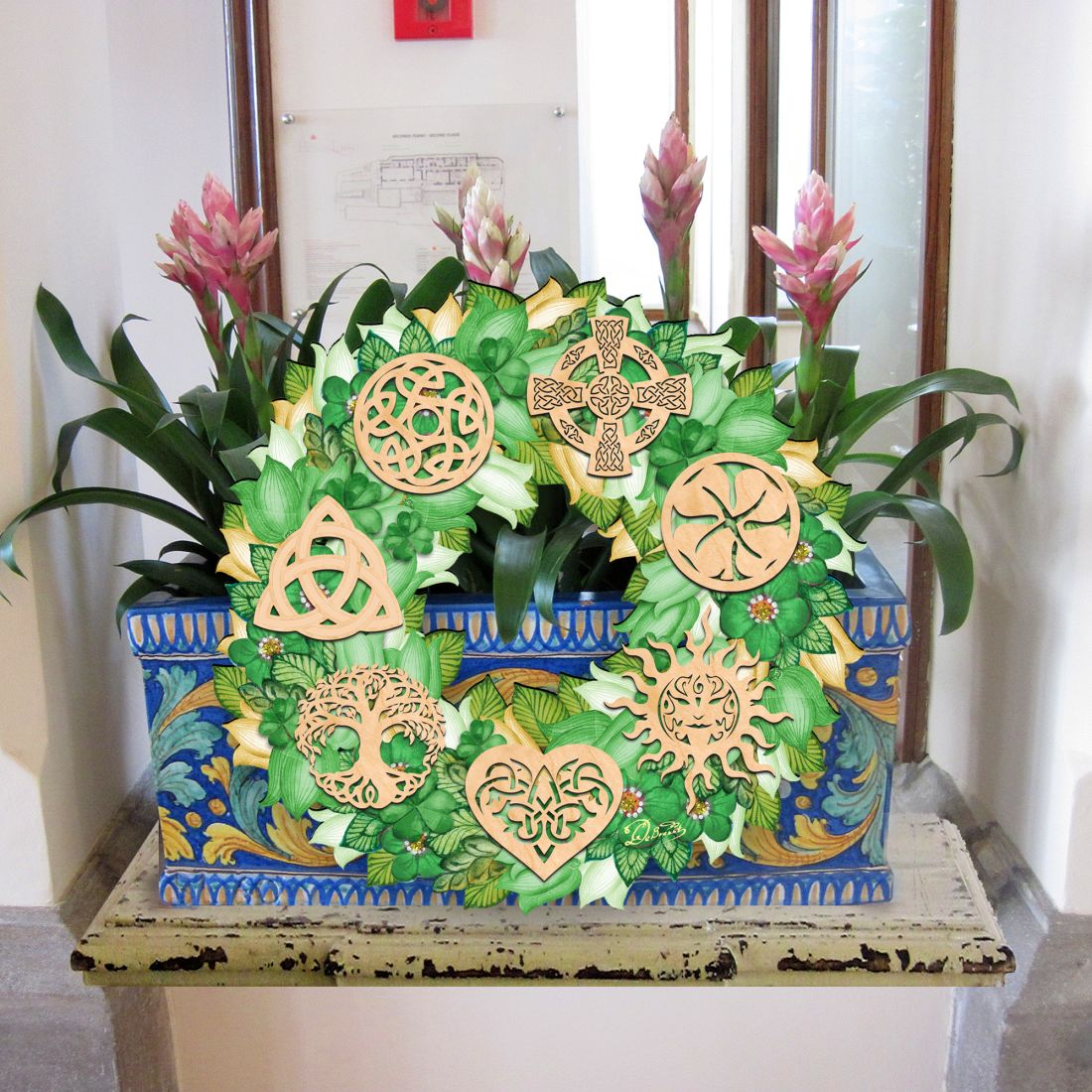 Irish Celtic Wreath Holiday Door Decor by G. DeBrekht - Celtic Decor - 8185319H