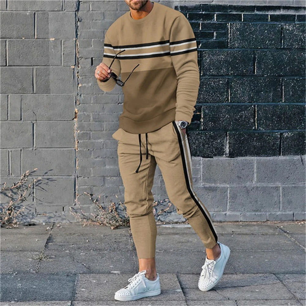Men's 3D Digital Printing Loose Casual Long Sleeves Trousers Suit - Lootquake
