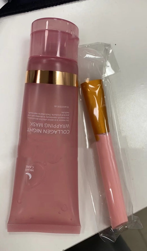 Face Night Mask Collagen Wrapping Mask Natural Ingredients Firming Elasticity & Hydration Anti-wrinkle For Skin Care - Lootquake