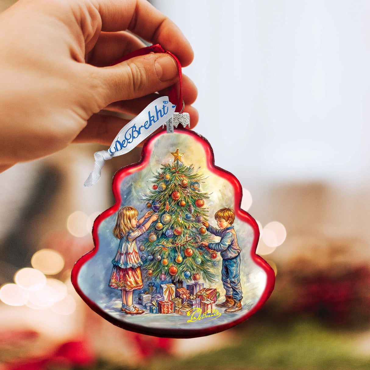 Adorno de cristal "Amor entre las ramas" de G. Debrekht - Decoración navideña - 762-032