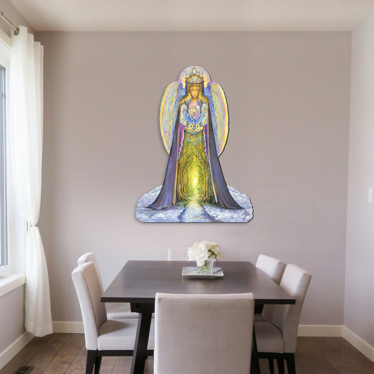 Letrero navideño para jardín "El ángel y el pájaro azul" de Josephine Wall - Decoración navideña - 845623F-JW