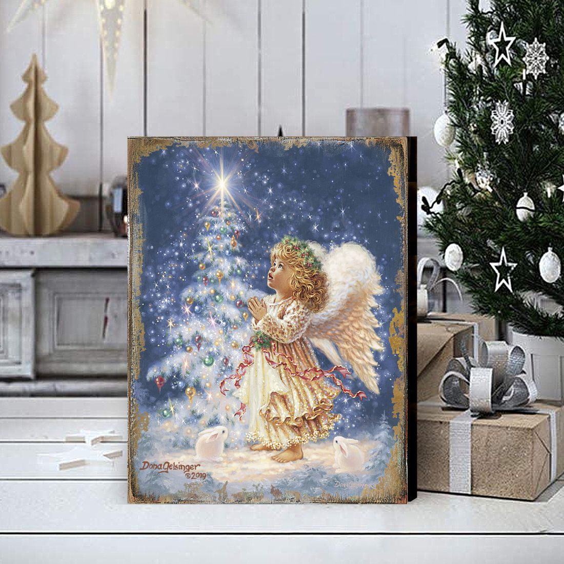 My Christmas Wish Art Wooden Wall Art by D. Gelsinger - Nativity Holiday Decor - 95656B-0703