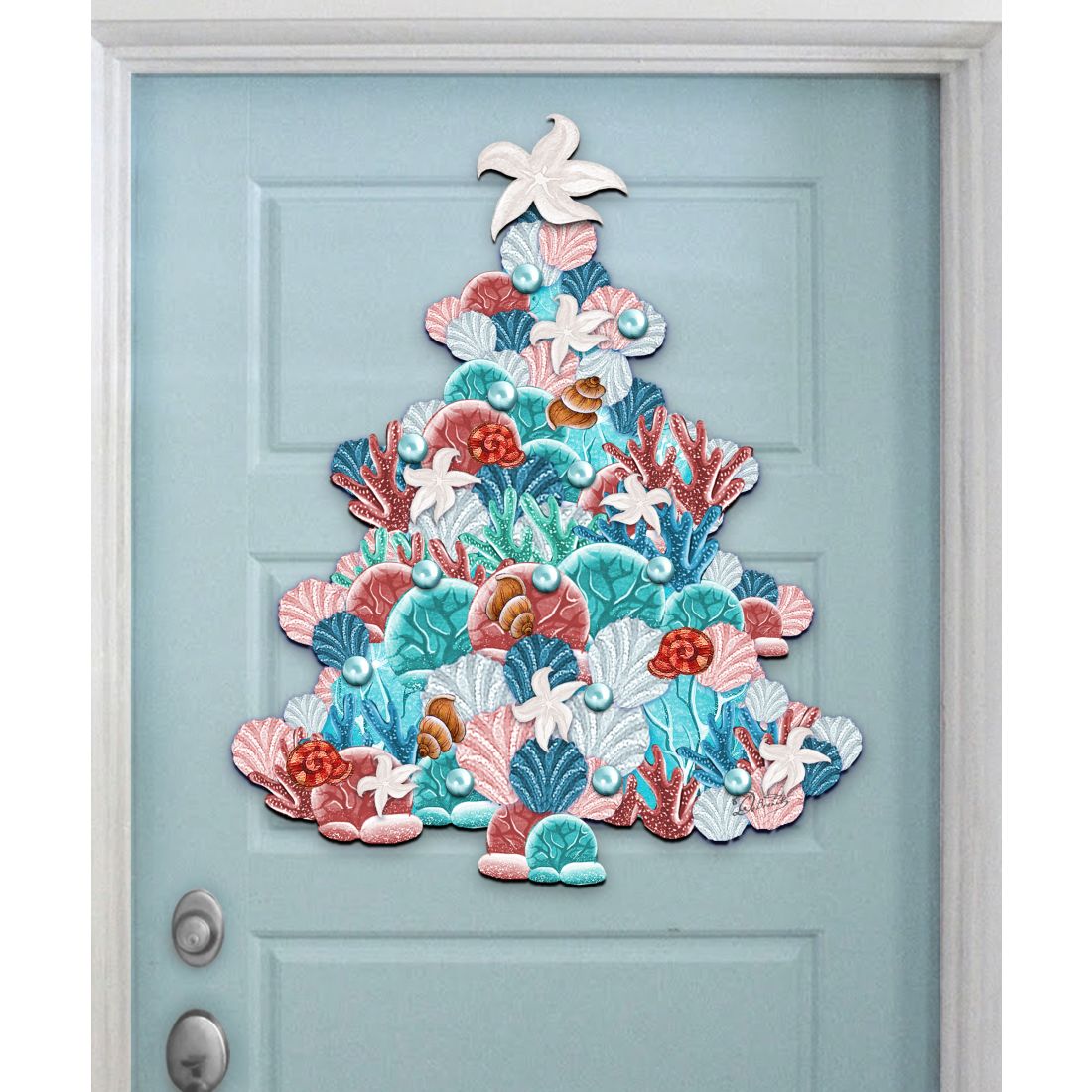 Coastal Tree Coastal Door Decor by G. DeBrekht - Coastal Holiday Decor - 8193149H